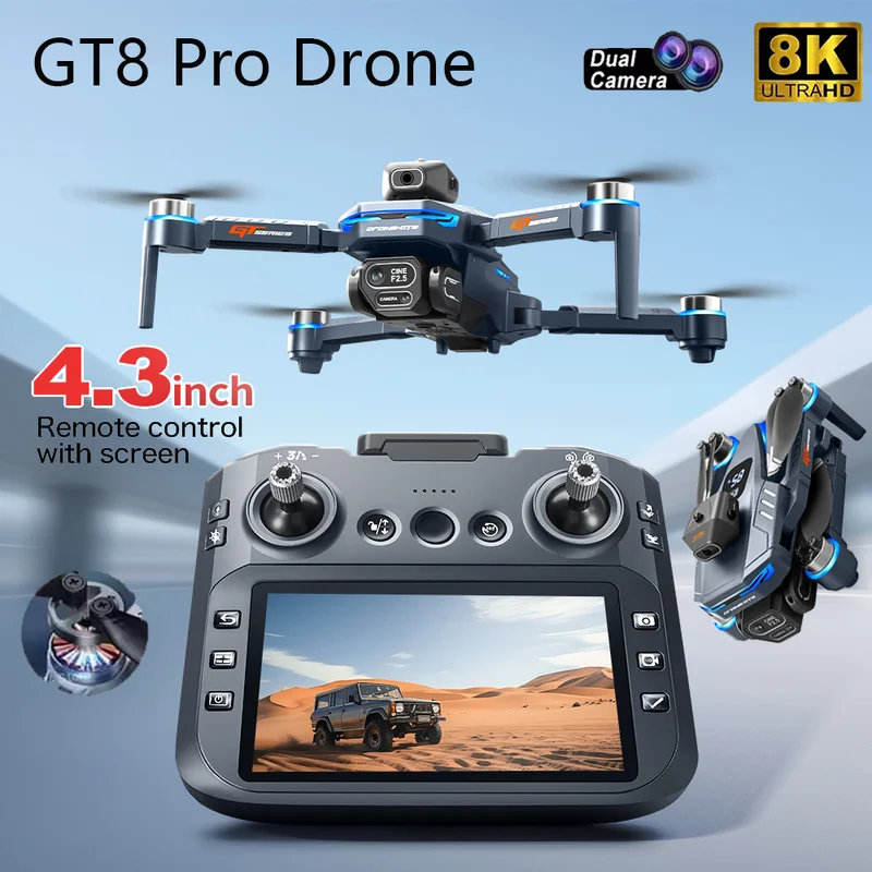 Drone Gimbal 3 Axis - 2026 New GT8 Drone GPS 8K