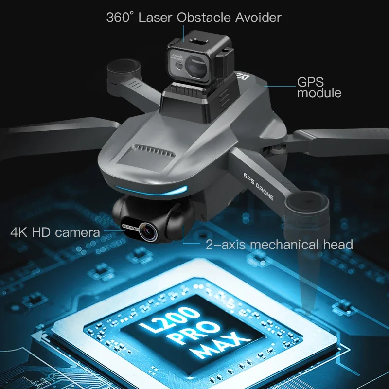 L200 PRO MAX Drone 4K 2-Axis P - Drone Gimbal Brushless ulasan dan harga