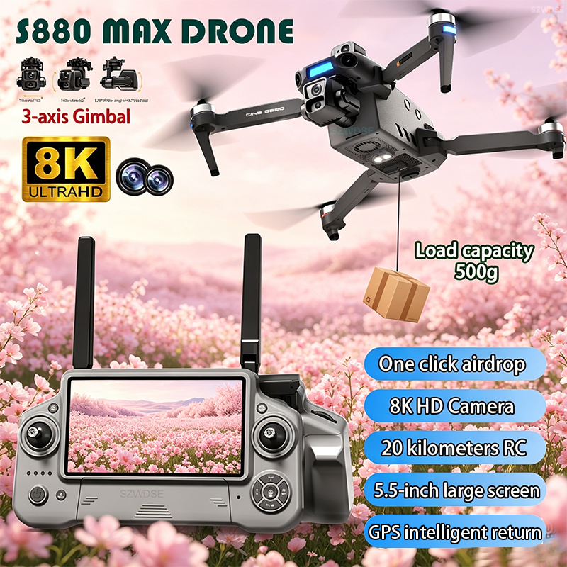 2026 New 8K Dual Camera Drone  - Drone Gimbal 3 Axis ulasan dan harga
