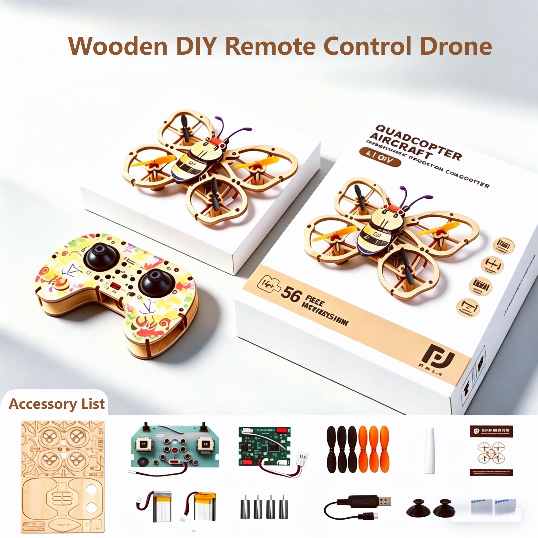 2026 New Wooden DIY Assembled  - Drone Gimbal Controller ulasan dan harga