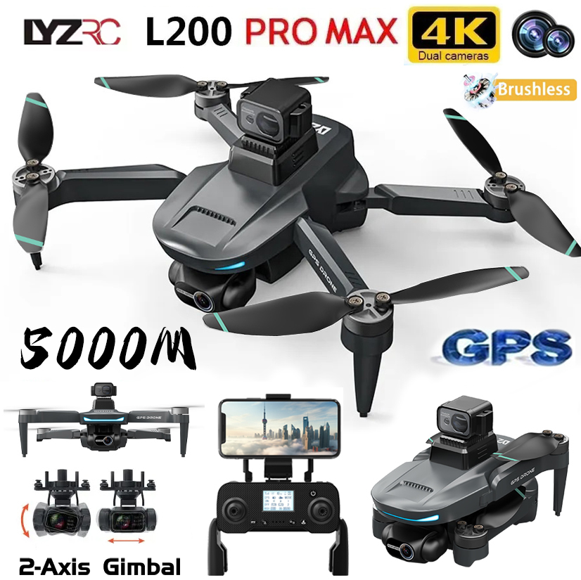 L200 Pro MAX GPS Drone 4K Prof - Drone Gimbal 2 Axis ulasan dan harga