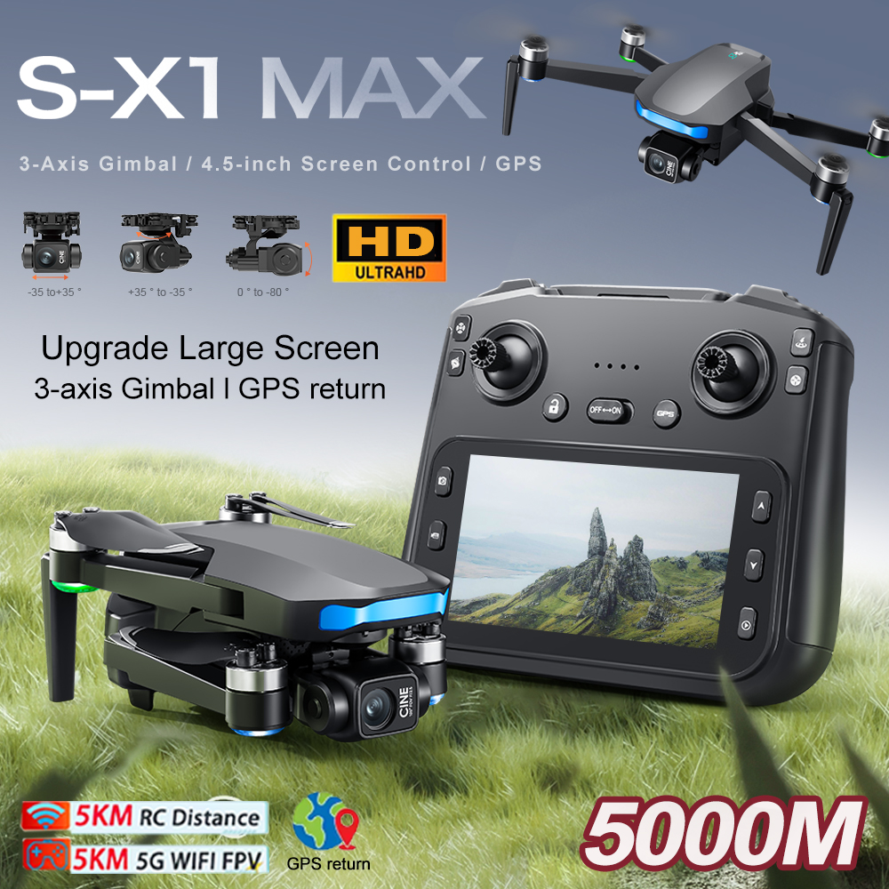 New S-X1 MAX Drone GPS 8K Prof - Drone Gimbal 3 Axis ulasan dan harga